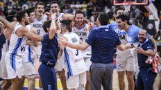 El festejo de los jugadores argentinos tras la victoria ante Francia El festejo de los jugadores argentinos tras la victoria ante Francia