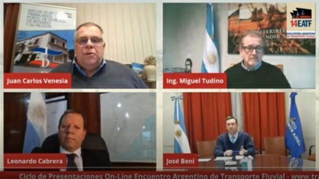 Previa. El webinar se convirtió en la antesala del XIV Encuentro Argentino de Transporte Fluvial.