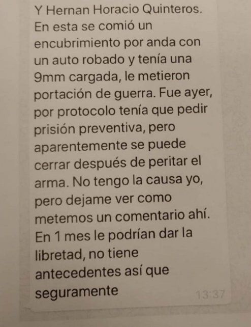 El mensaje con información