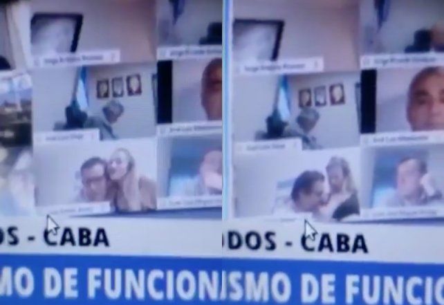 Juan Emilio Ameri, quien segu&iacute;a la sesi&oacute;n a distancia desde su provincia (Salta), mantuvo una escena &iacute;ntima con una mujer.