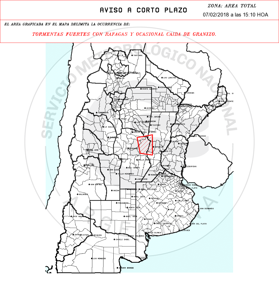 Emiten dos alertas meteorológicas para Santa Fe