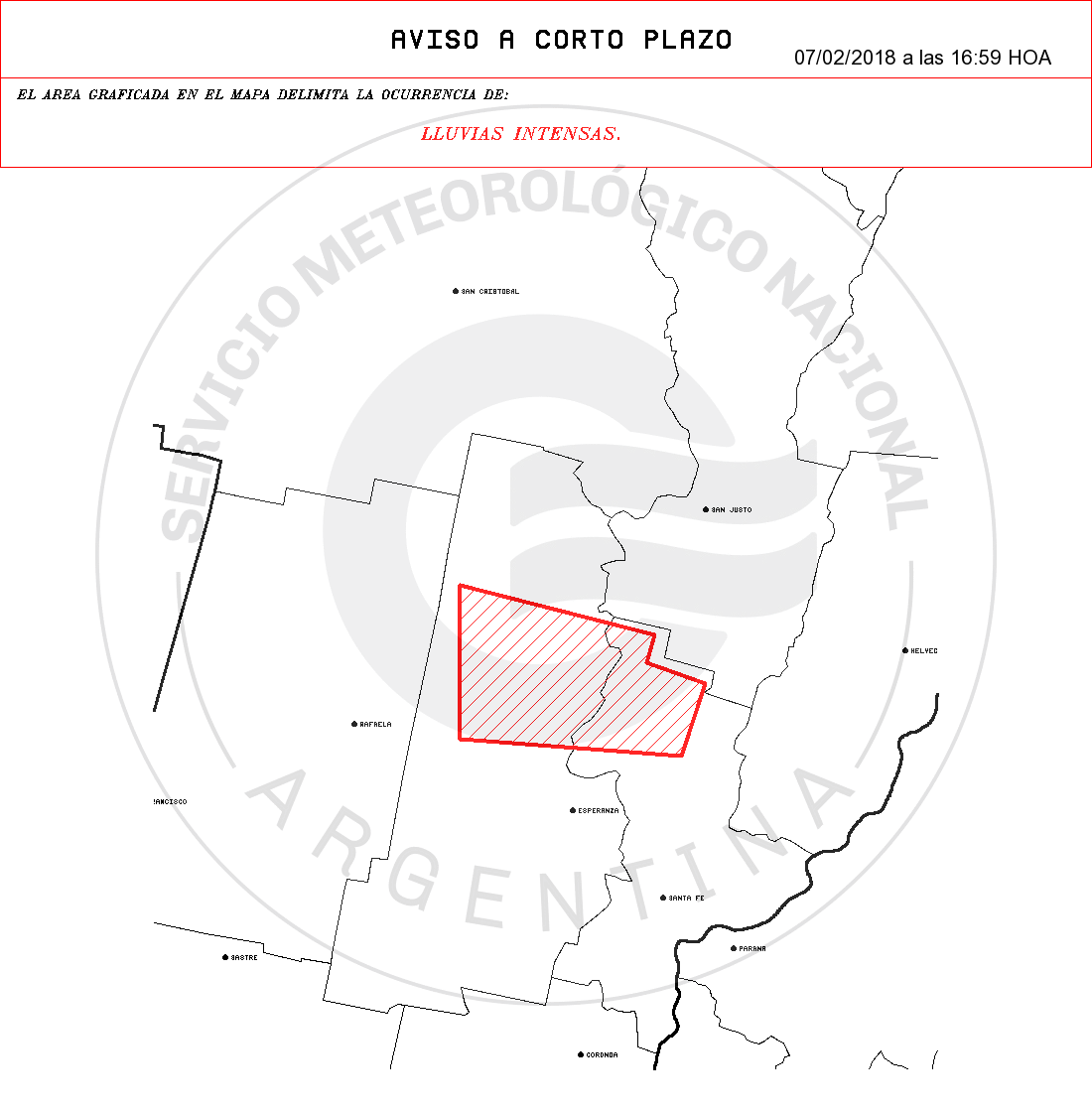 Emiten dos alertas meteorológicas para Santa Fe