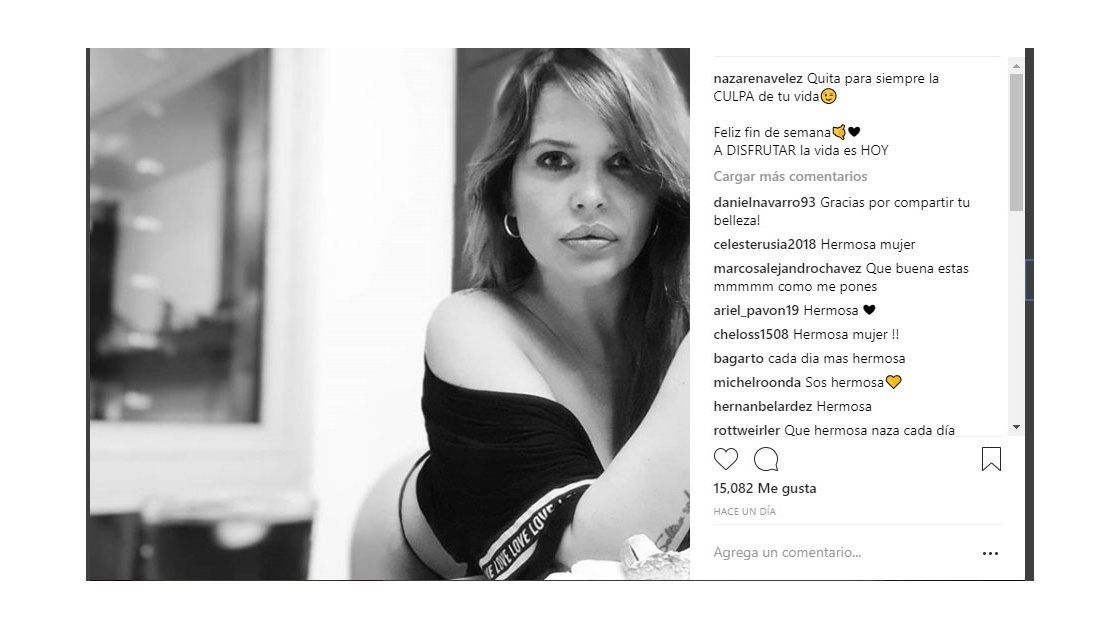 Nazarena Vélez subió una foto a Instagram y pidió quitar ...