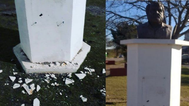 Dañaron el busto de Oslvado Bayer en Concepción del Uruguay