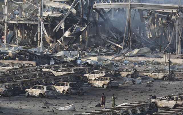 Tianjin. Las explosiones causaron al menos 50 muertos y unos 700 heridos.
