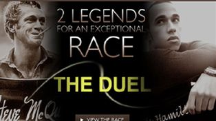 Steve McQueen y Lewis Hamilton celebran corriendo los 40 del TAG Heuer Monaco