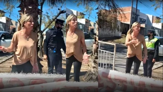 La furia de la funcionaria del Ministerio de Desarrollo Social de Salta contra los manifestantes. (Foto: Captura de video)