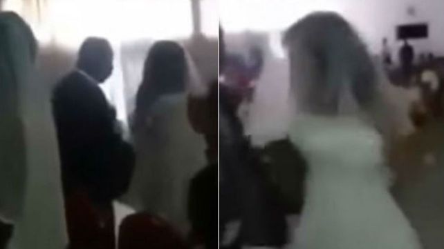 La amante interrumpió la boda con el mismo vestido que la novia