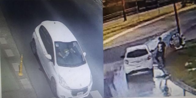 El Peugeot 208 blanco en el que en octubre pasado trasladaron a la mujer y al hijo de un empresario rosarino secuestrados frente a la estaci&oacute;n fluvial
