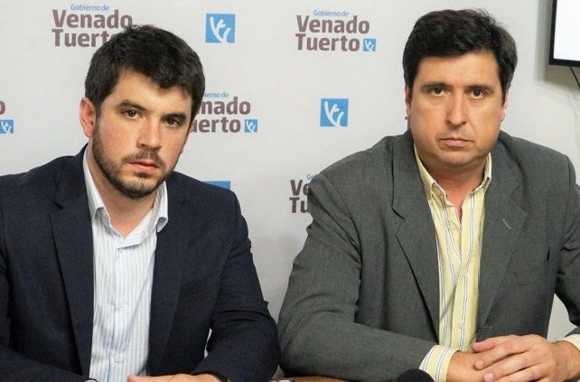 El intendente de Venado Tuerto, (el radical) Leonel Chiarella, junto al ex jefe de gabinete, Diego Milardovich, en épocas de unidad política.