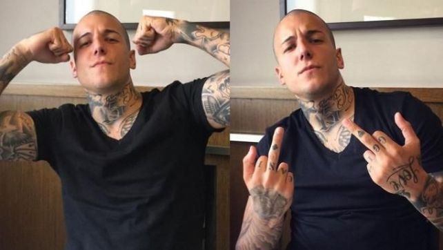 Alex Caniggia quiso mostrar sus tattoos pero mostró otra cosa