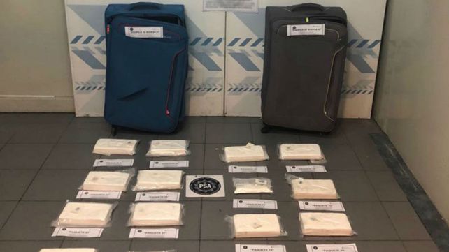 Parte de la droga incautada en Ezeiza.&nbsp;