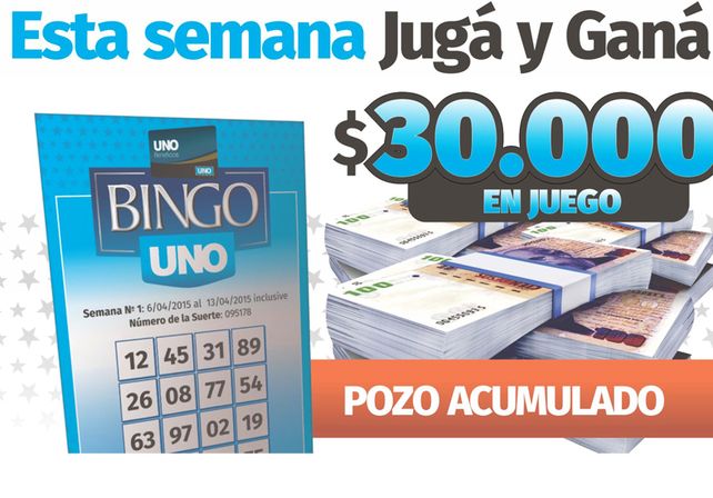 Números del BINGO UNO de la semana del 9 al 13 de Mayo