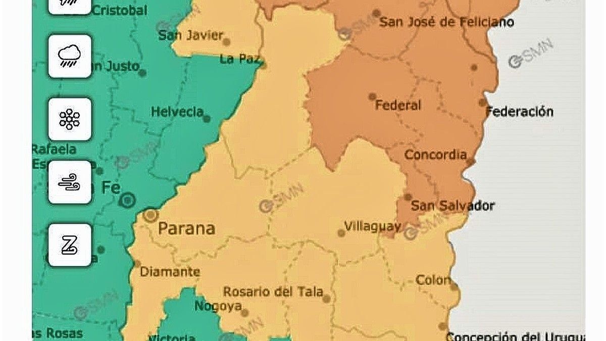 Renovaron la alerta naranja por tormentas en el norte entrerriano tras el fuerte temporal