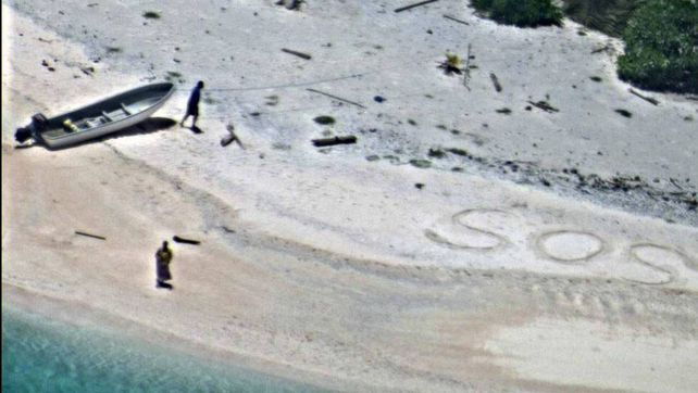 Providencial. El pedido de socorro fue visto por un avión militar.
