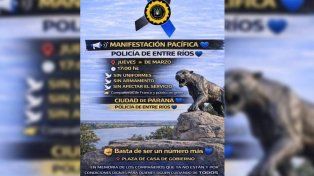 Efecto Santa Fe: policías de Entre Ríos organizan una manifestación para marzo
