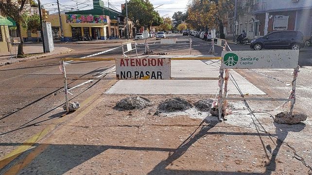 Trabajos de bacheo en la ciudad de Santa Fe