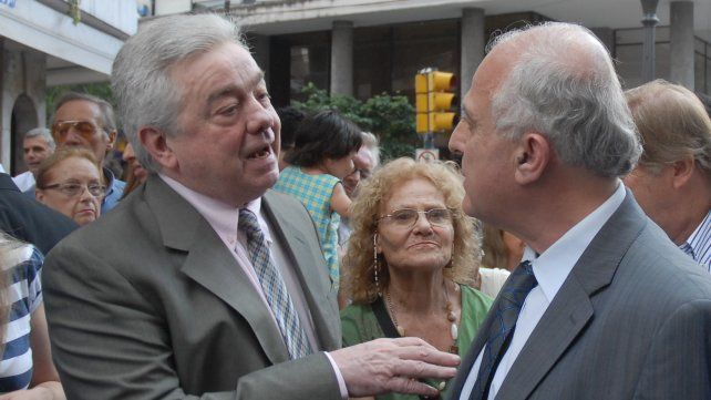 Lifschitz con el ex intendente Usandizaga el 23 de diciembre de 2008 en la reinauguración de la peatonal Córdoba.   