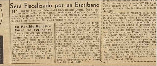 El anuncio de La Capital, en 1955, sobre la convocatoria del presidente Federico Flynn.