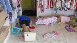 Crespo: ciervo axis destrozó la vidriera de un local comercial