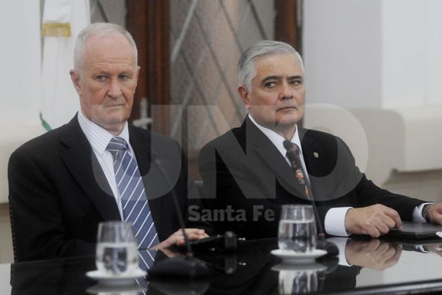 Lamberto junto al nuevo Secretario de Seguridad Pública de la provincia Gerardo Chaumont.