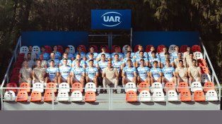 Plantel completo. El seleccionado argentino, en una típica postal antes del comienzo de un Mundial.