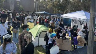 La policía de Estados Unidos debió intervenir en un campus universitario, donde estudiantes realizaban un campamento a favor de Palestina