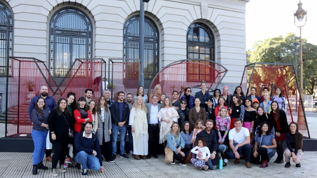 La delegación de Santa Fe en el Centro Cultural Kirchner.