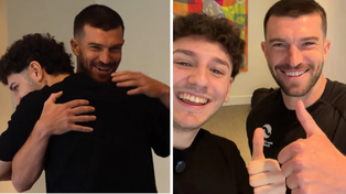 El futbolista y el influencer compartieron imágenes y videos del encuentro en sus redes sociales