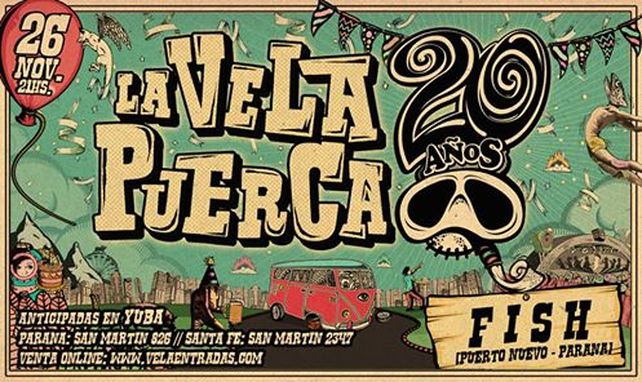 La Vela Puerca tocará en Paraná este 26 de noviembre