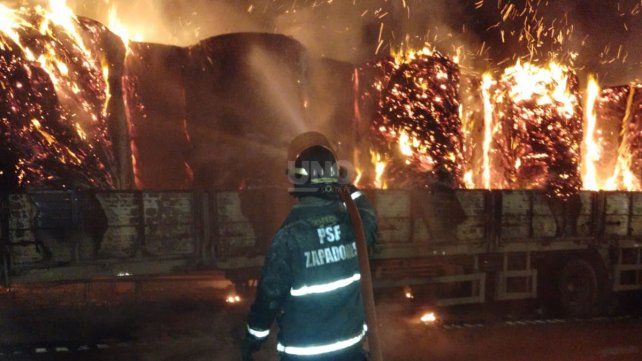 El camión se incendió