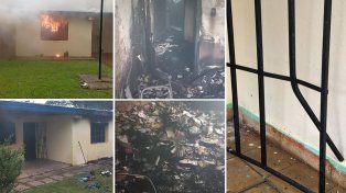 La escuela N° 37 Domingo Faustino Sarmiento, ubicada en el kilómetro 11,5 de la ruta provincial N° 7, en Piedras Blancas sufrió un acto de vandalismo e incendio