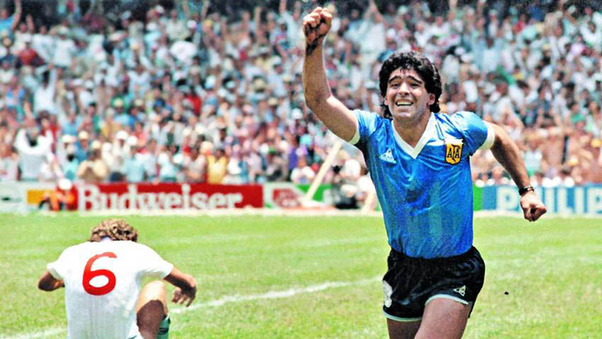 T-shirt Homme Maradona 'el Gol De Diego' - Couleur Celeste, Taille M, Neuf Avec étiquettes