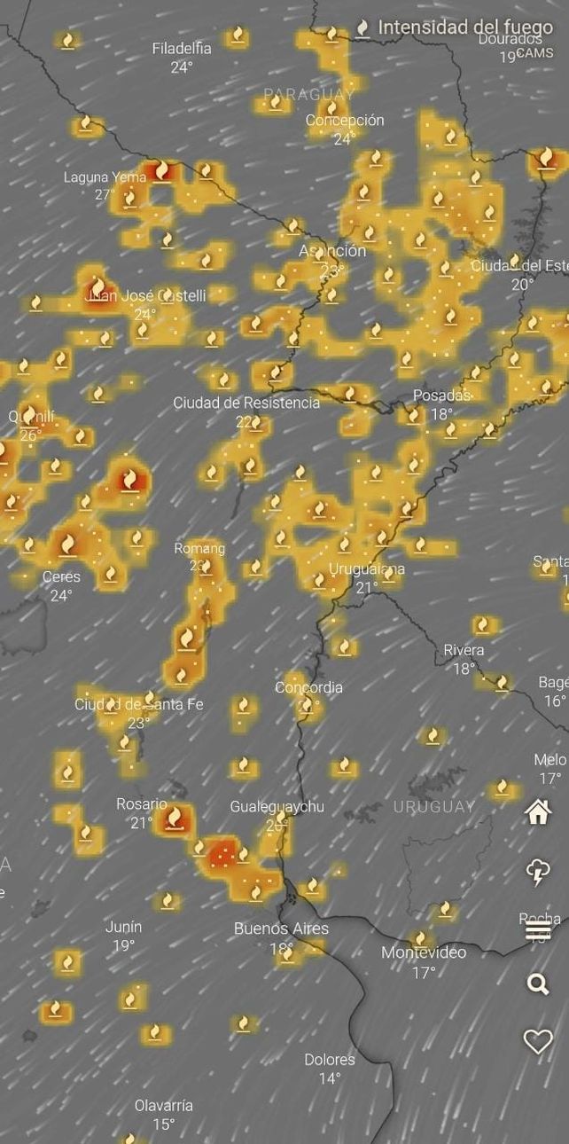 Mientras combaten los incendios en las islas, alertan por los altos niveles de contaminación del aire