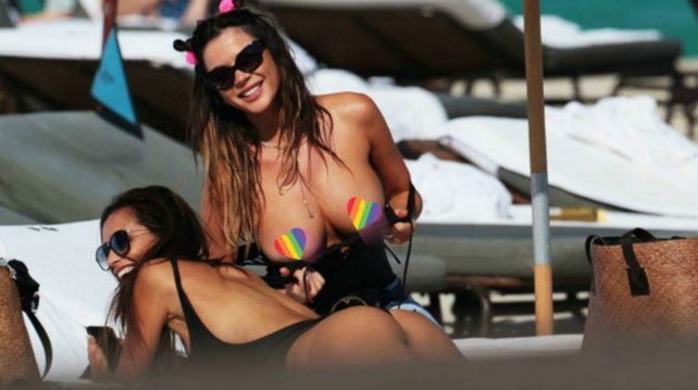 Karina Jelinek hizo topless en Miami y las fotos aparecieron en un sitio porno