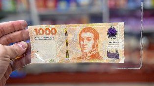El nuevo billete de $1.000 con la imagen de San Martín ya está en circulación