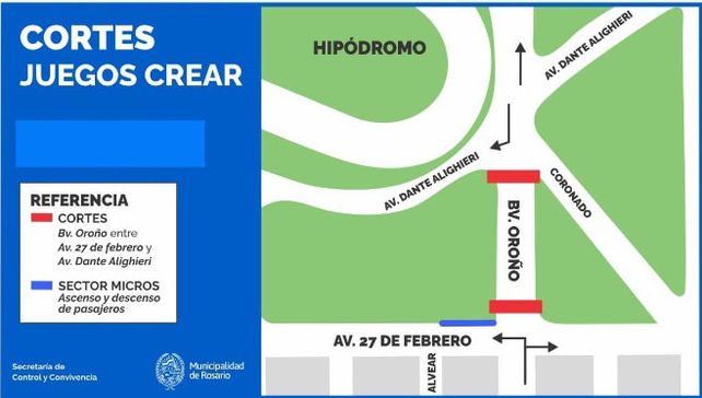 Juegos Crear: hasta el domingo se corta el tránsito en un amplio sector de bulevar Oroño