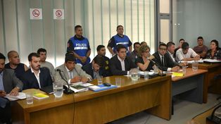 Debate caliente. En la audiencia hubo fuertes cruces y cuestionamientos entre los fiscales y los defensores.