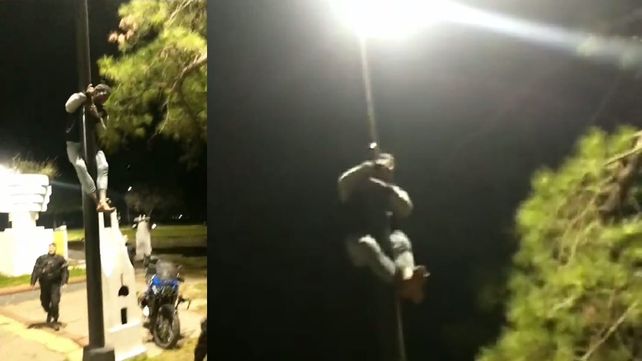 Sin salida: un ladrón fue sorprendido y apresado cuando robaba una farola del Parque Juan de Garay
