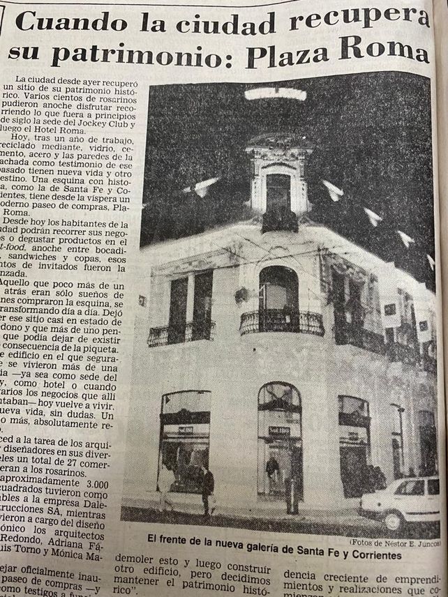 Notas de archivo de La Capital que muestran el devenir del edificio.