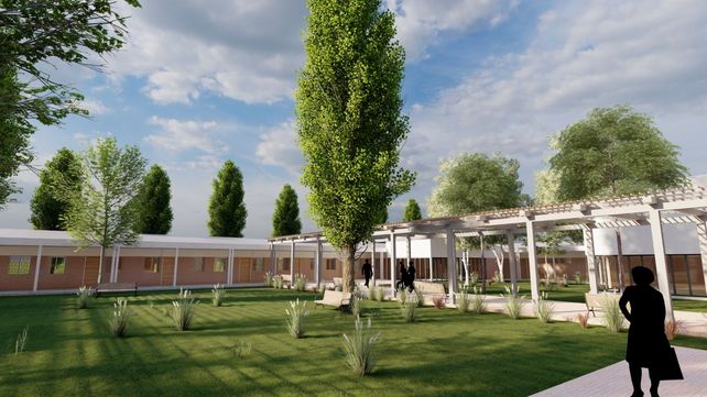 Maqueta. Las viviendas proyectadas incluyen un “Centro de Día”.