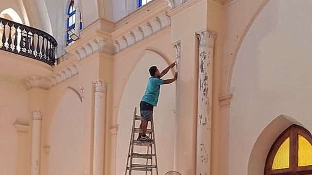 Limpieza. El templo de calle Italia se cerró el 16 de enero para llevar adelante trabajos de refacción y puesta en valor.
