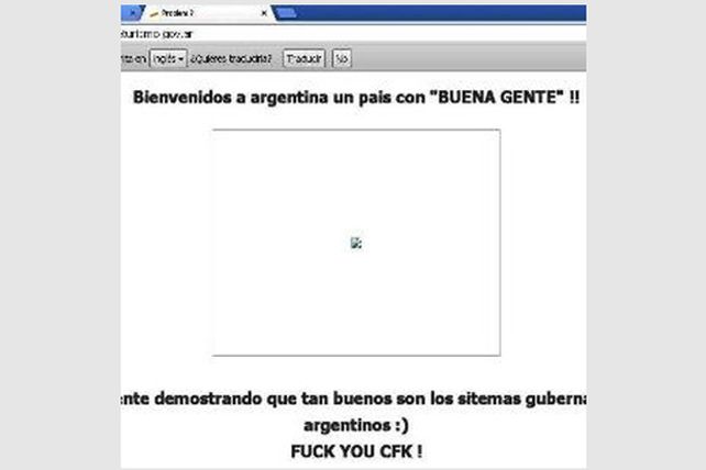 Hackearon la página web de turismo