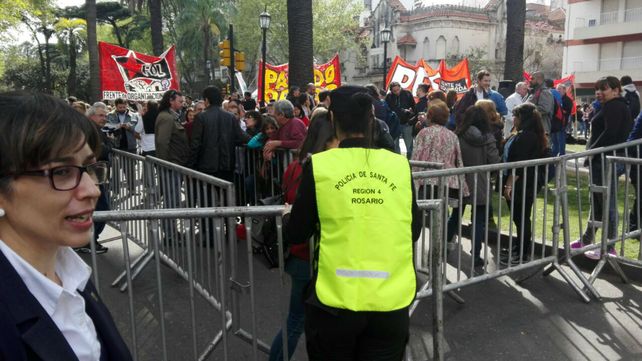 La concentración frente al Colegio de Abogados.&nbsp;