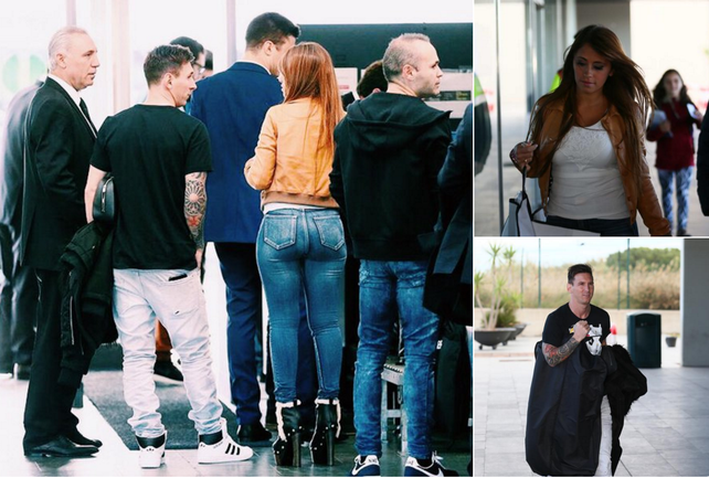 Las súper curvas de Antonella Roccuzzo en su llegada a Zurich junto a Messi