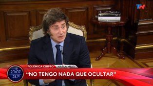El presidente Javier Milei dio una entrevista al canal TN en el que dijo que no cometió ningún delito y cargó contra el kirchnerismo.