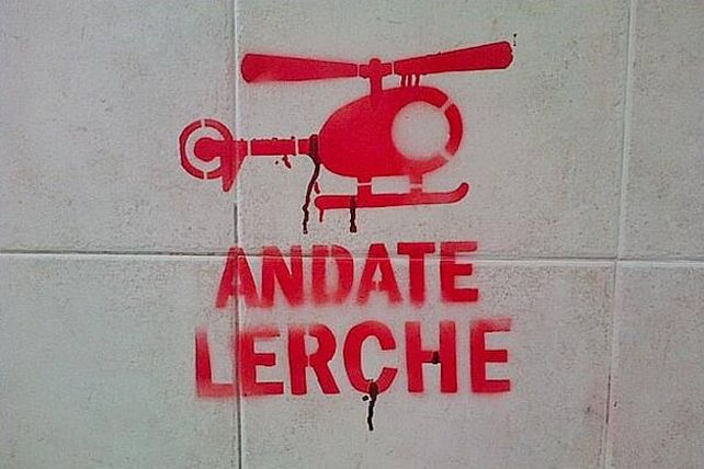 Aparecieron pintadas contra Lerche en varios puntos de la ciudad