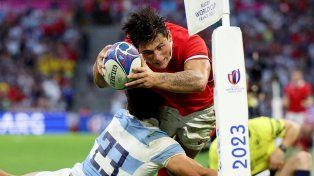 El tackle de Tute Moroni a Rees-Zammit fue clave en el partido frente a Gales.