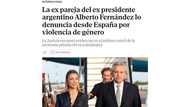 Fabiola Yañez denunció a Alberto Fernández: la reacción de los principales diarios del mundo