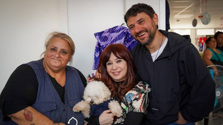 Cristina Kirchner en Lomas de Zamora, acompañada por el dirigente Juan Grabois,
